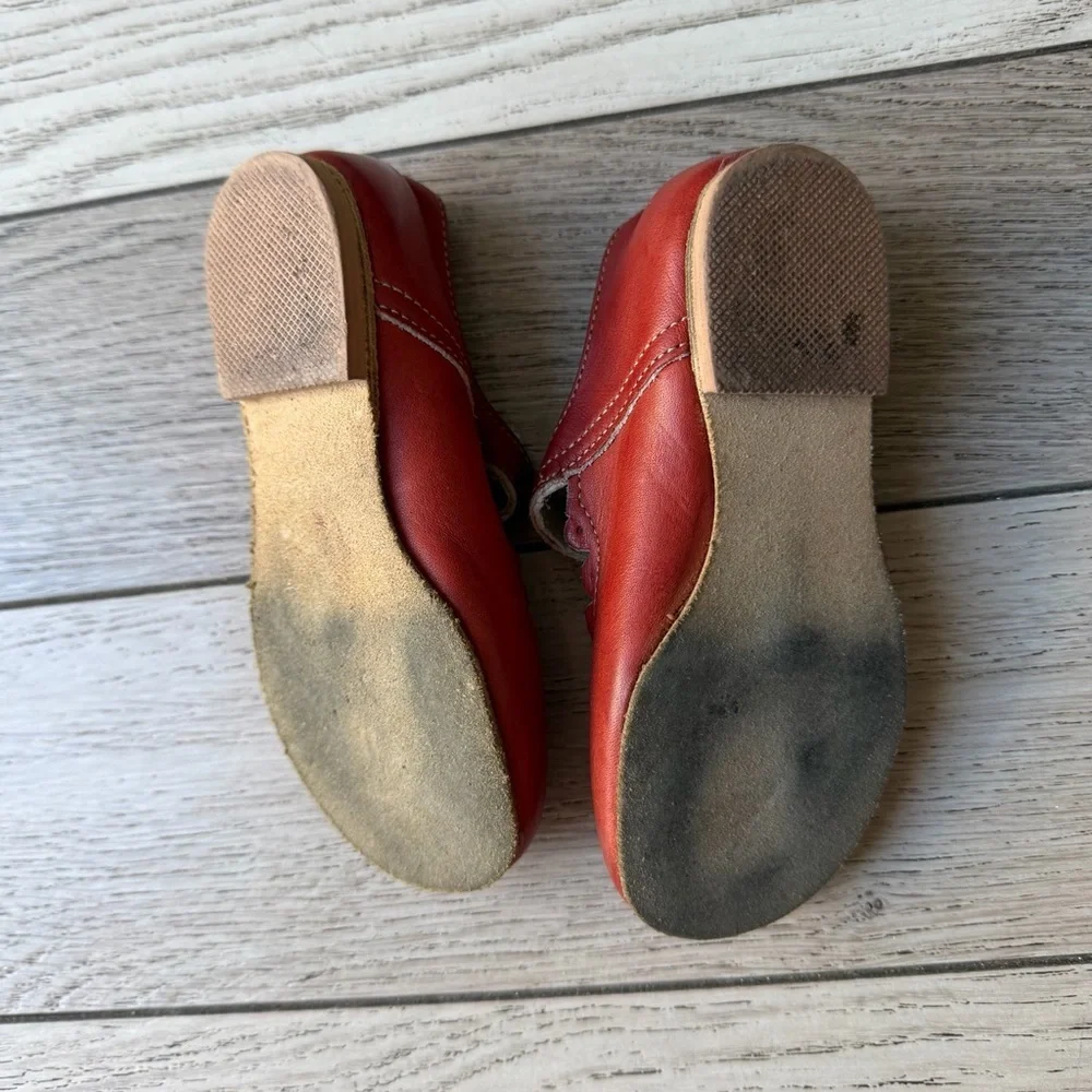 Zimmermann Scalloped Mary Jane Kids Shoes - Red